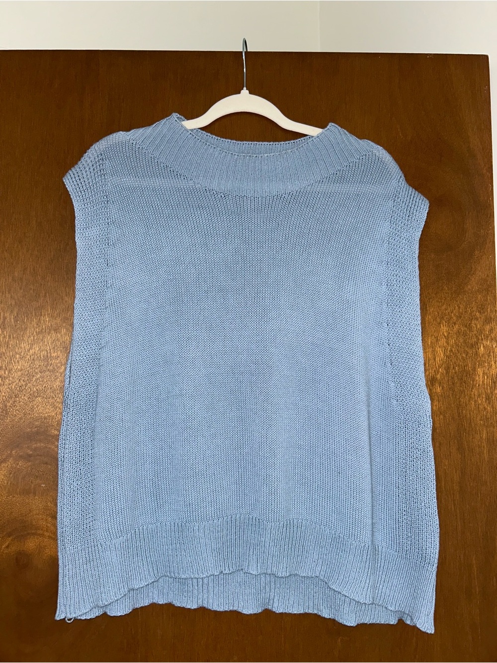 Light Blue Women’s Knit Sleeveless Sweater Vest